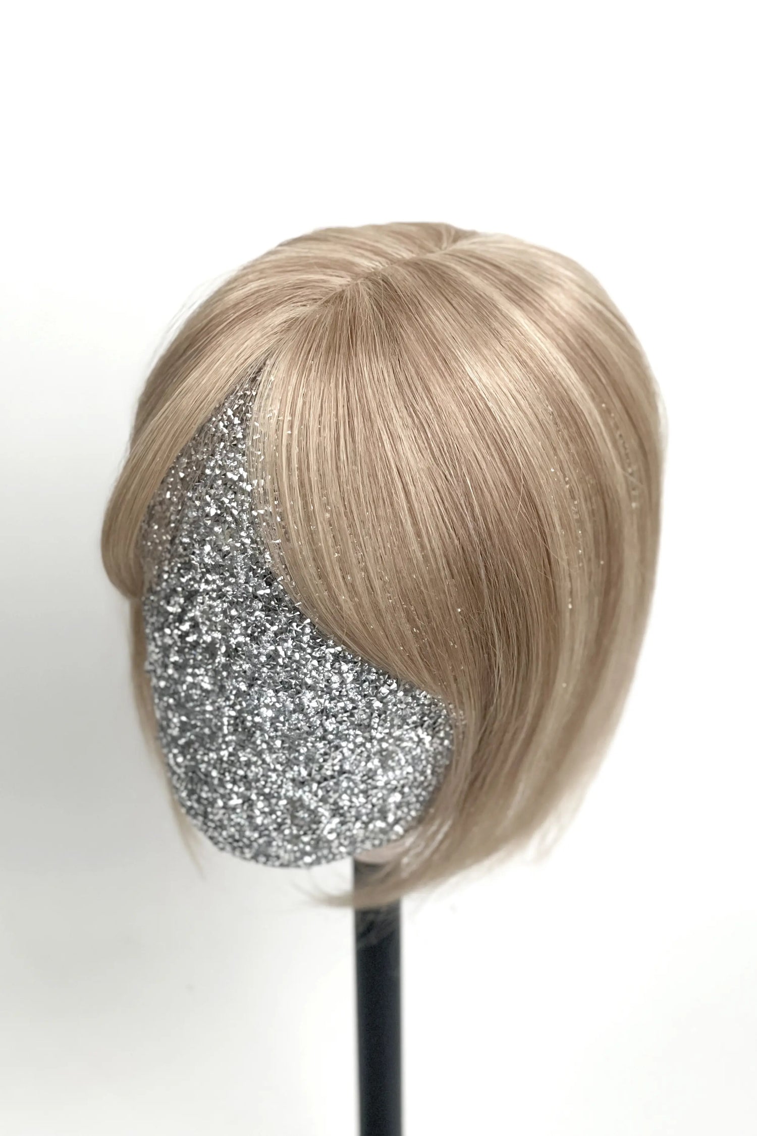 Mona-B Handmade Human Hair Topper with Bangs Dark Blonde with Light Blonde