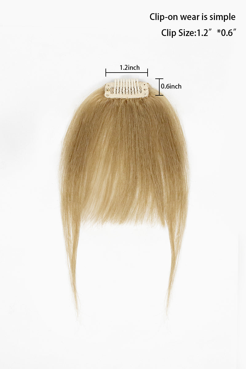 Dark Blonde hair clip with measurement details on a white background