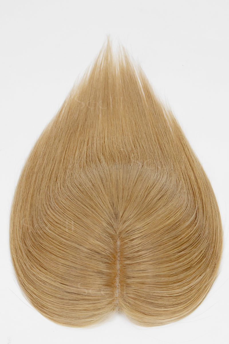Topper de cabello humano hecho a mano Mona Rubio Oscuro