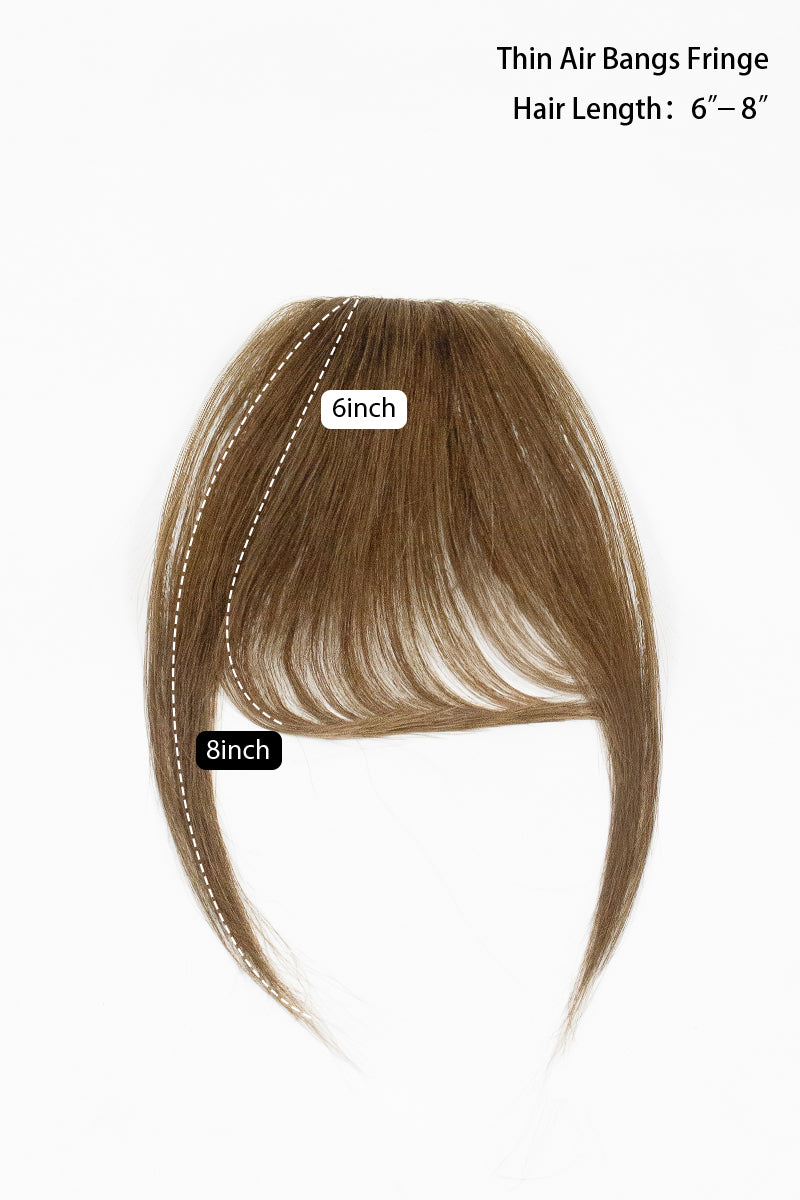 Hair bangs with labeled fringe length on a white background
