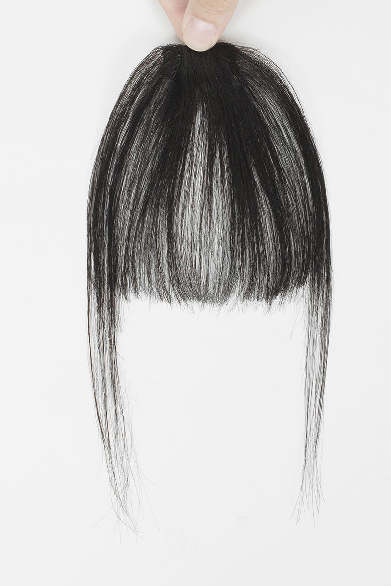 Natural Black Human Hair Clip-in Bangs – Soft and Straight Fringe with Seamless Blend