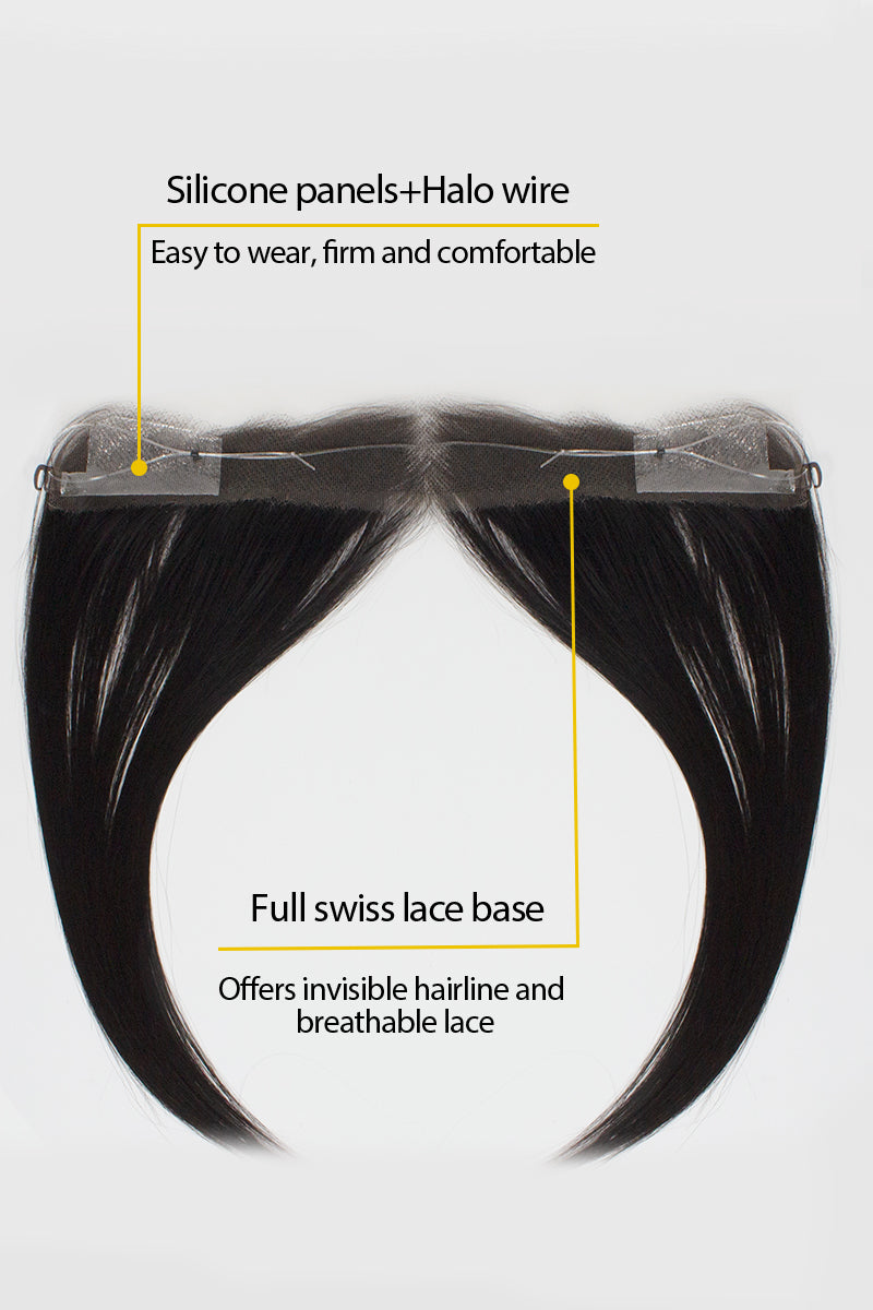 Seully Hair Hairline Topper: Breathable Lace|Halo Wire|Natural Look Natural Black