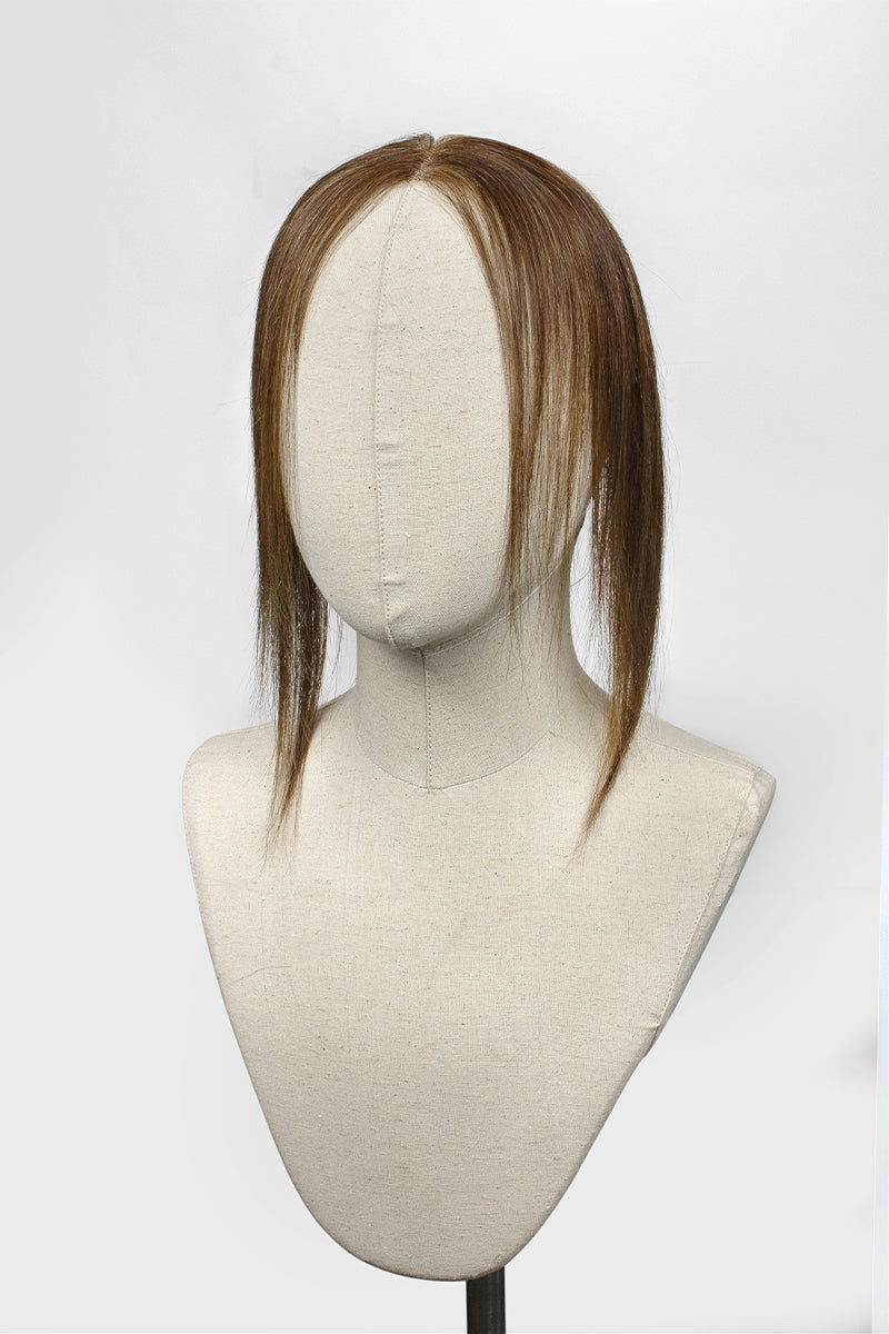 Seully Hair Hairline Topper: Breathable Lace|Halo Wire|Natural Look Dark Brown mix Medium Ash Brown