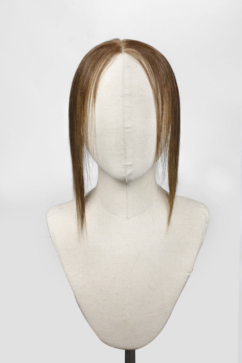 Seully Hair Hairline Topper: Breathable Lace|Halo Wire|Natural Look Dark Brown mix Medium Ash Brown