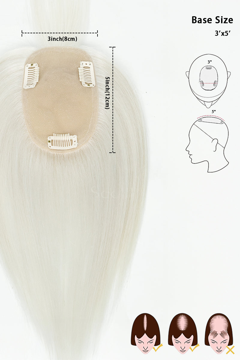 Hair extension with measurements and illustrations on a white background
