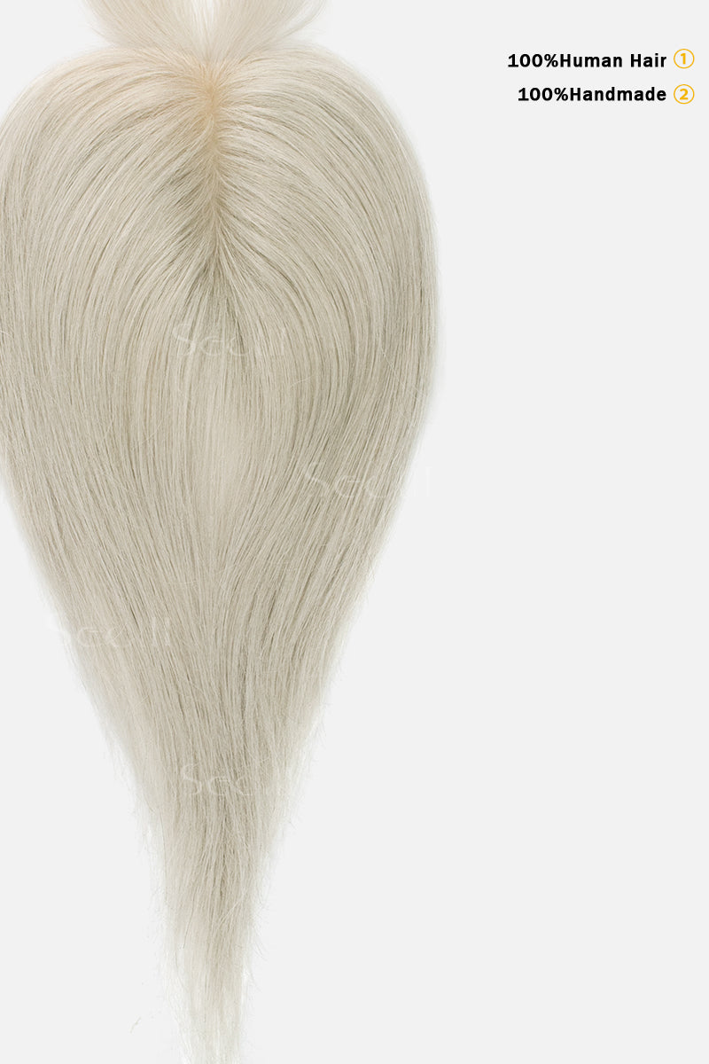 Flavia-B Silk Top Remy Cabelo Humano Topper com Franja Preto Escuro