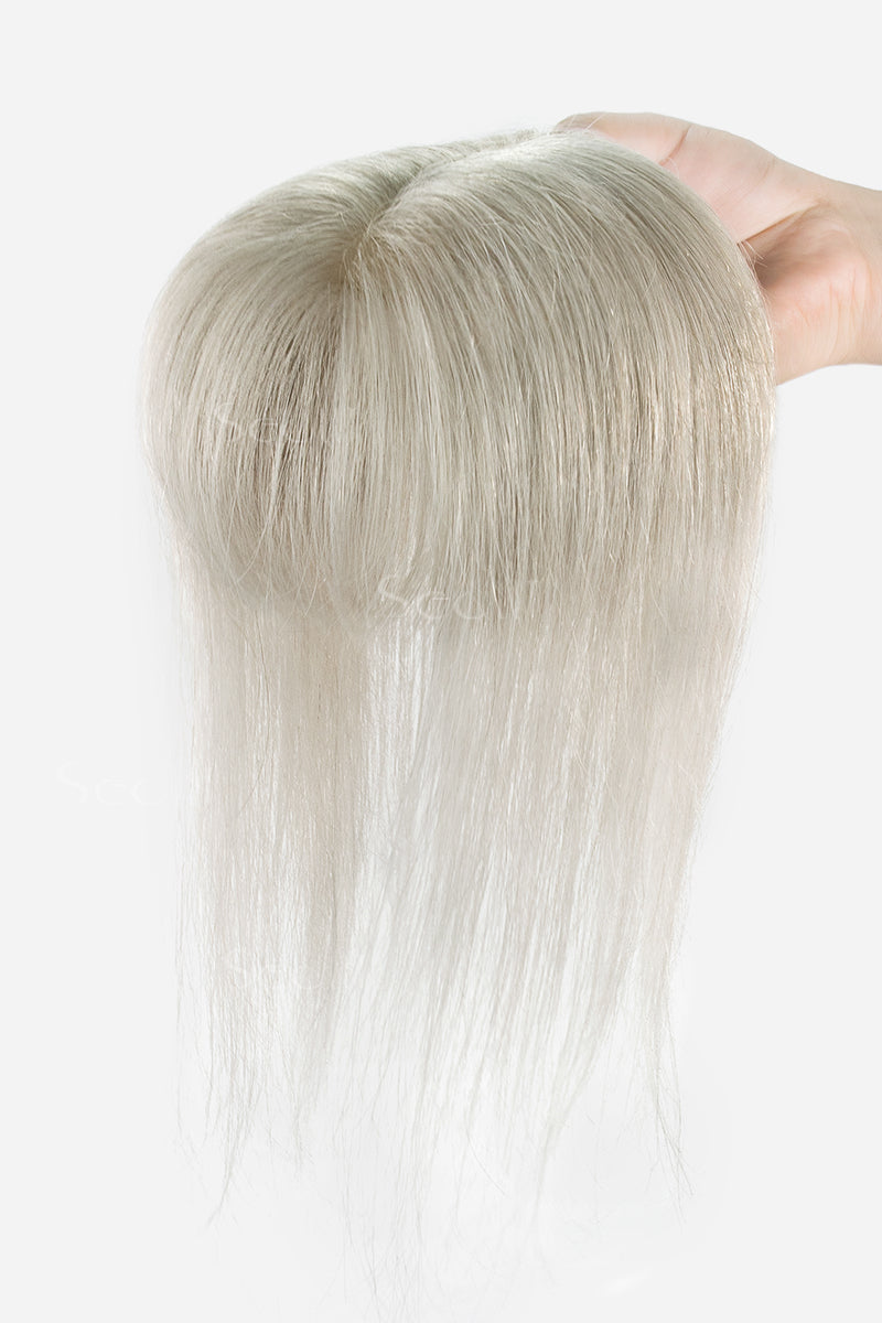 Flavia-B Silk Top Remy Cabelo Humano Topper com Franja Preto Escuro
