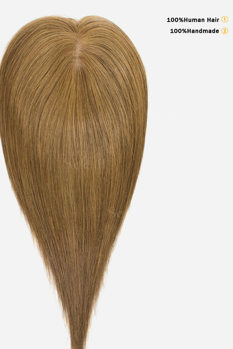 Flavia Silk Top Remy Cabelo Humano Topper Extra Claro Castanho