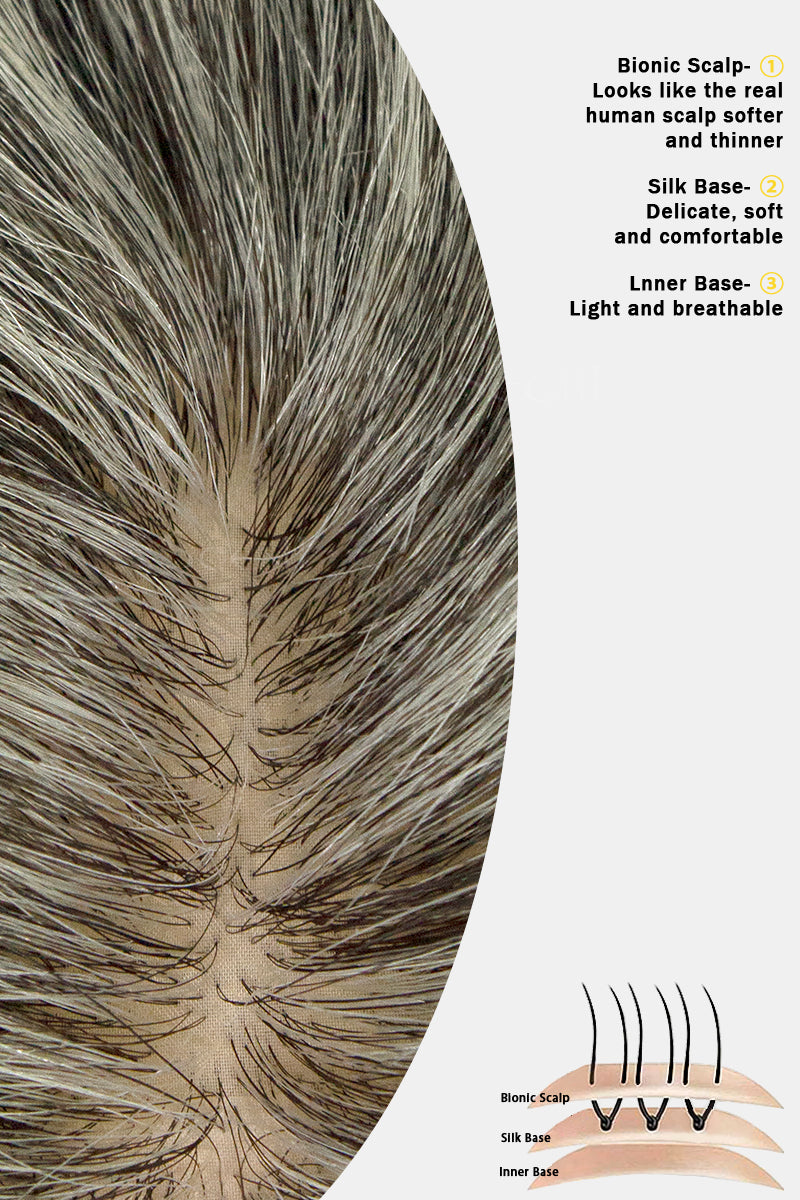 Close-up of Flavia-C02 Wave Curly Human Hair Toppers