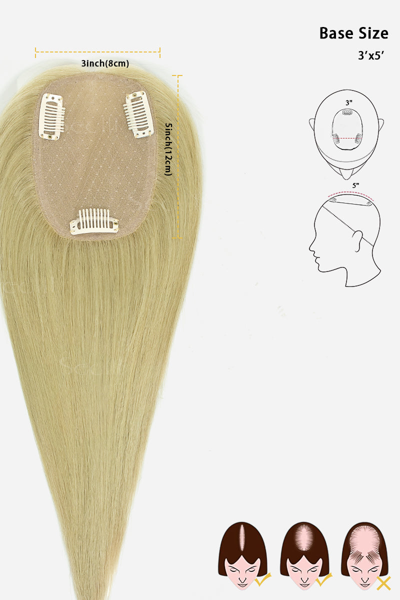 Topper de Cabello Humano Remy con Base de Seda Flavia |