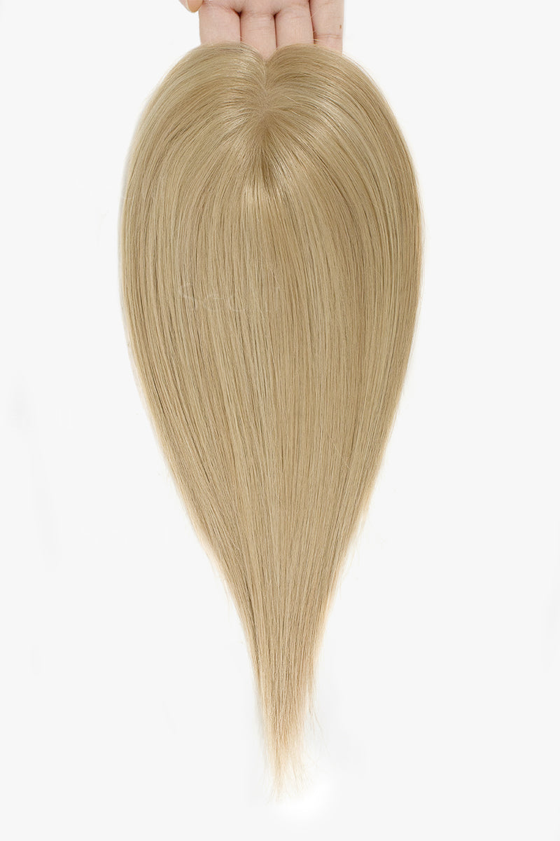 Flavia Silk Top Remy Cabelo Humano Topper Loiro Escuro com Loiro Claro