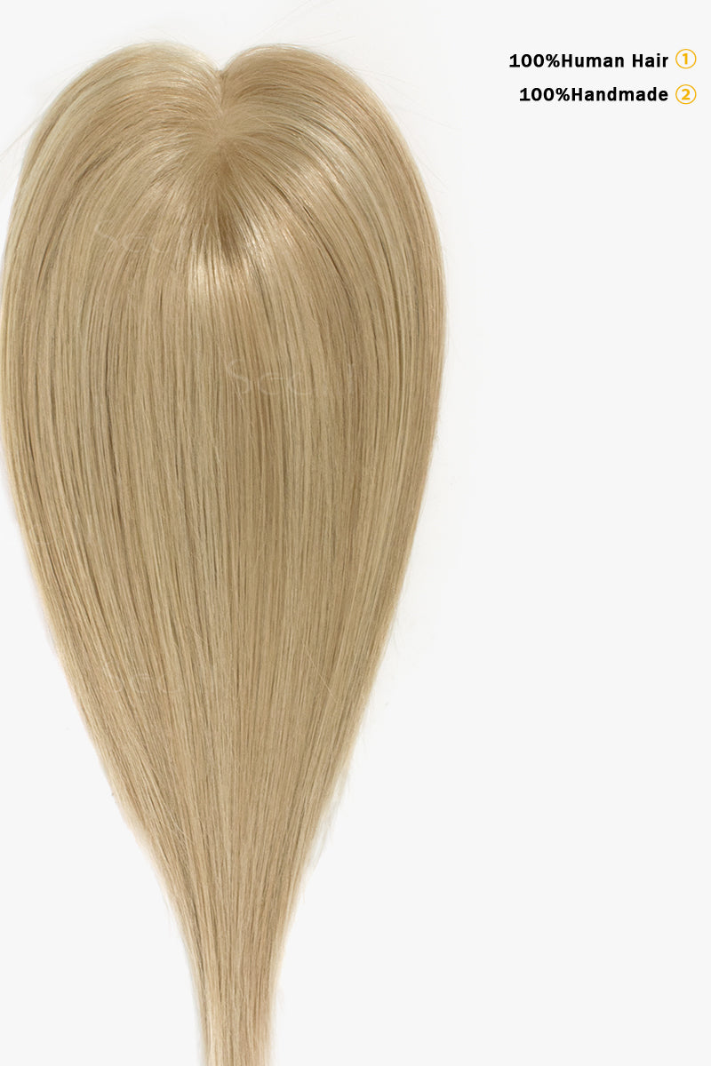 Flavia Silk Top Remy Cabelo Humano Topper Loiro Escuro com Loiro Claro