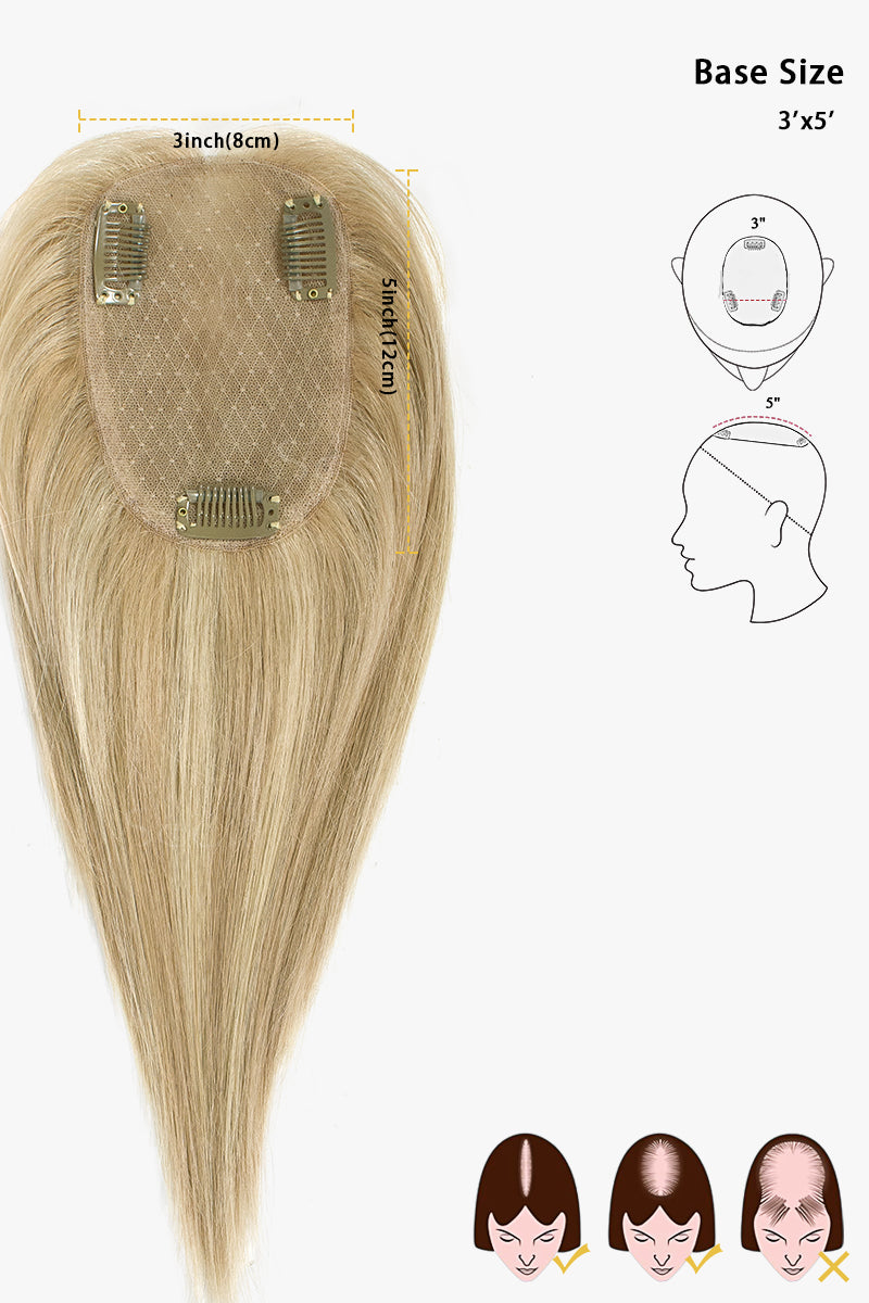 Flavia Silk Top Remy Cabelo Humano Topper Loiro Escuro com Loiro Claro