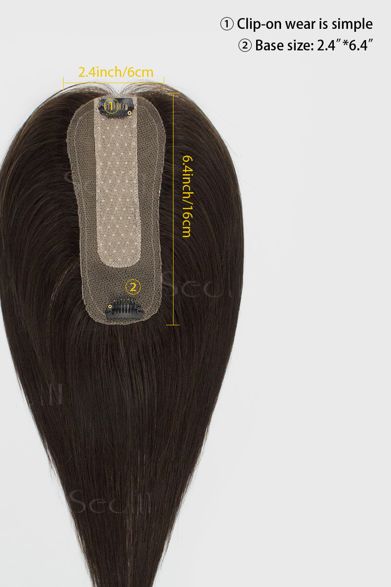 Hera Human Hair Topper Dark Brown
