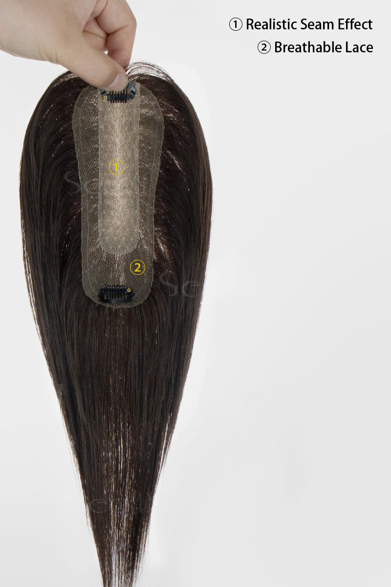Hera Human Hair Topper Dark Brown