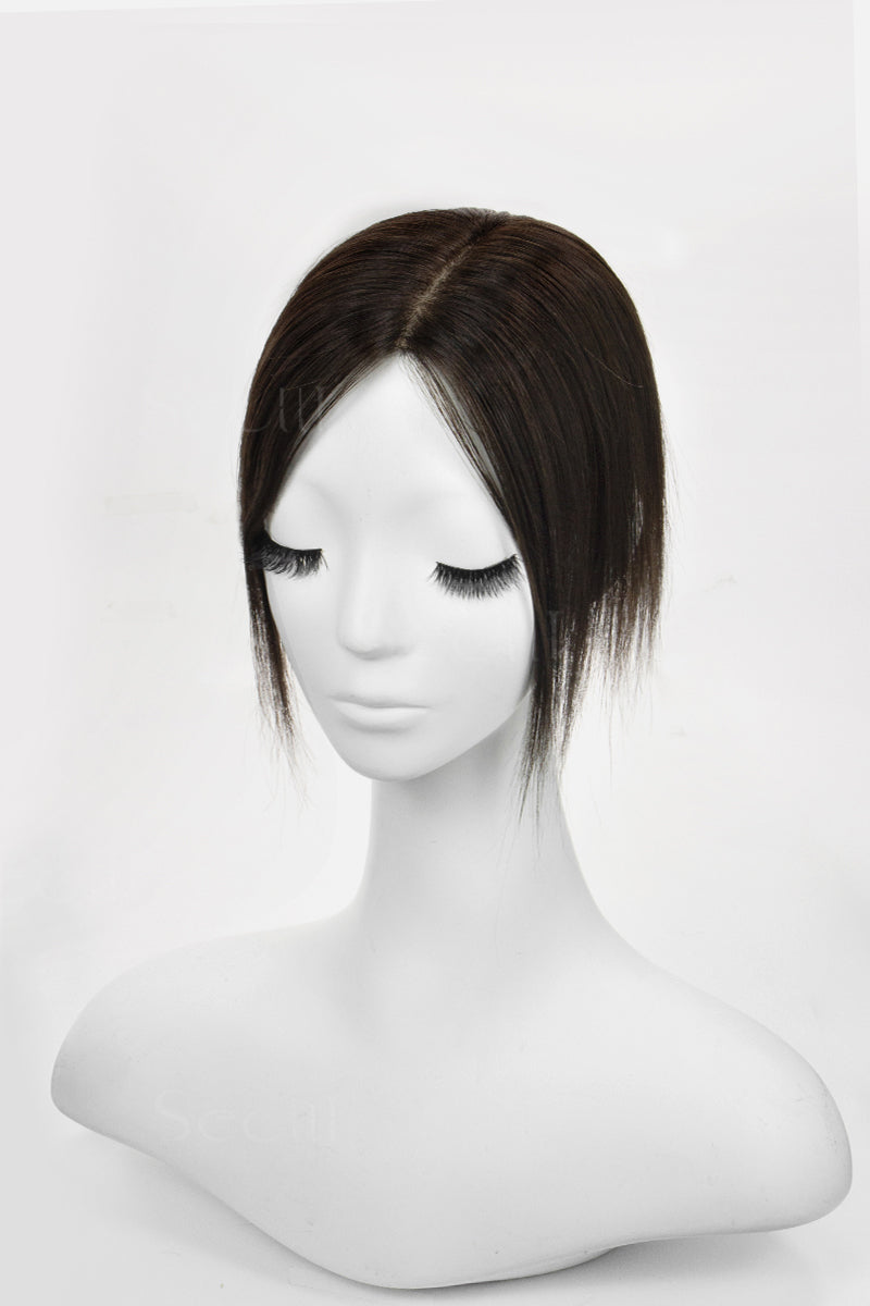 Hera Human Hair Topper Dark Brown