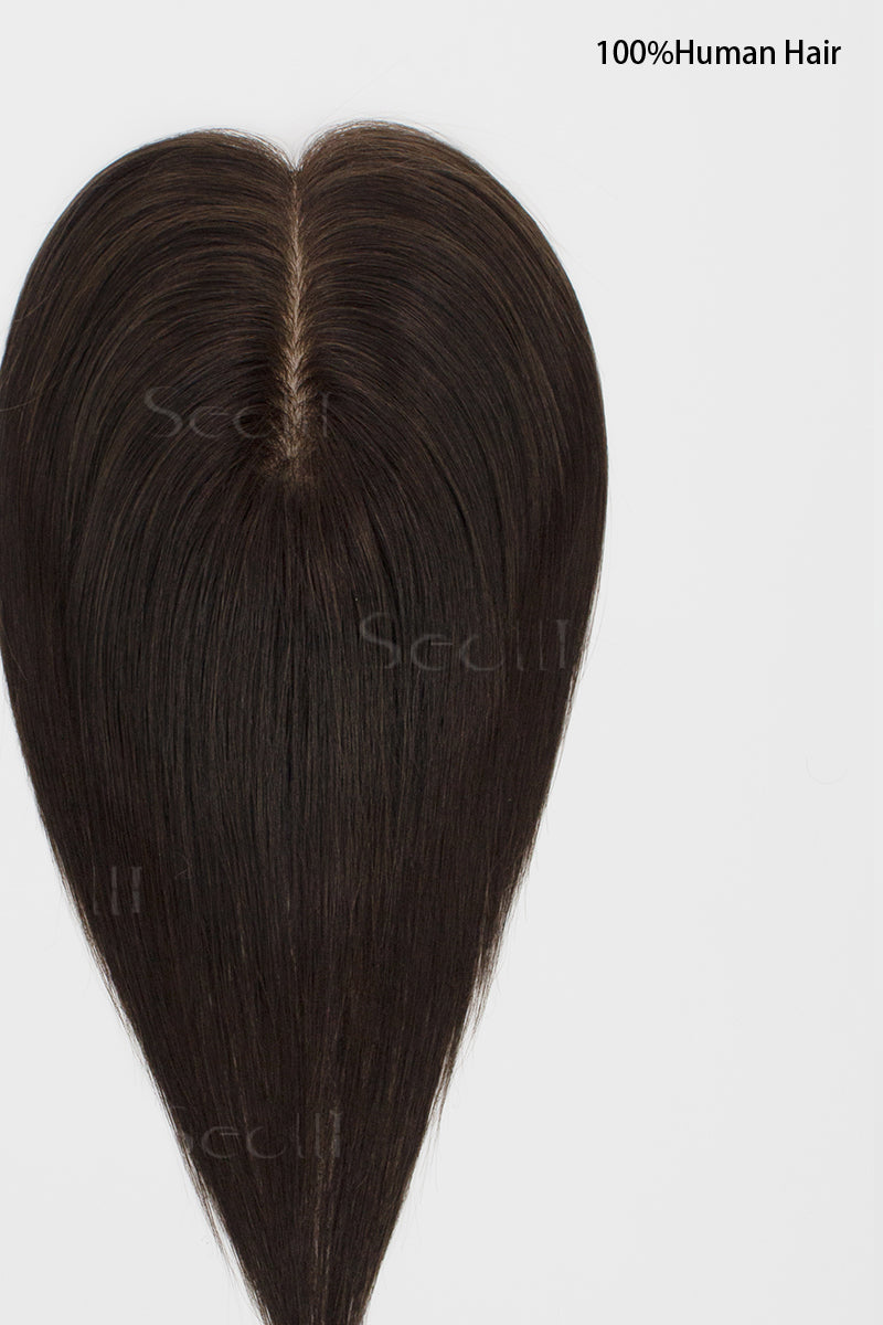 Hera Human Hair Topper Dark Brown