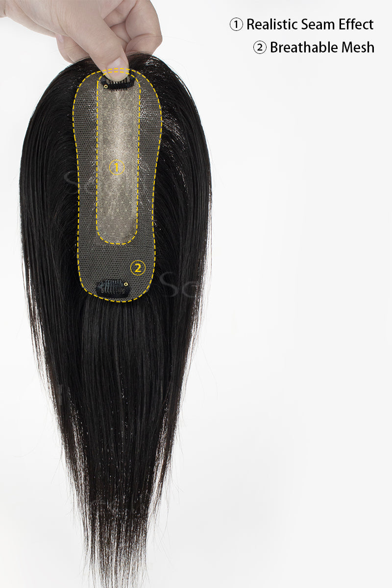 Hera Human Hair Topper Natural Black