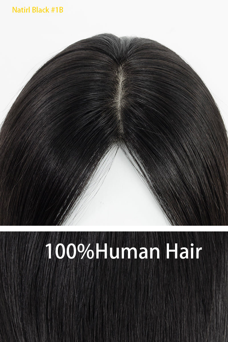Hera Human Hair Topper Natural Black