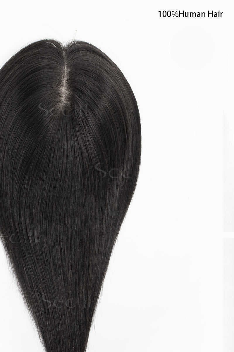 Hera Human Hair Topper Natural Black
