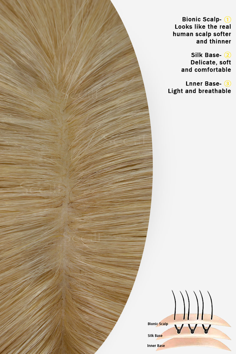 Metis Human Hair Toppers Crown Topper Hair Extensions Honey Blonde