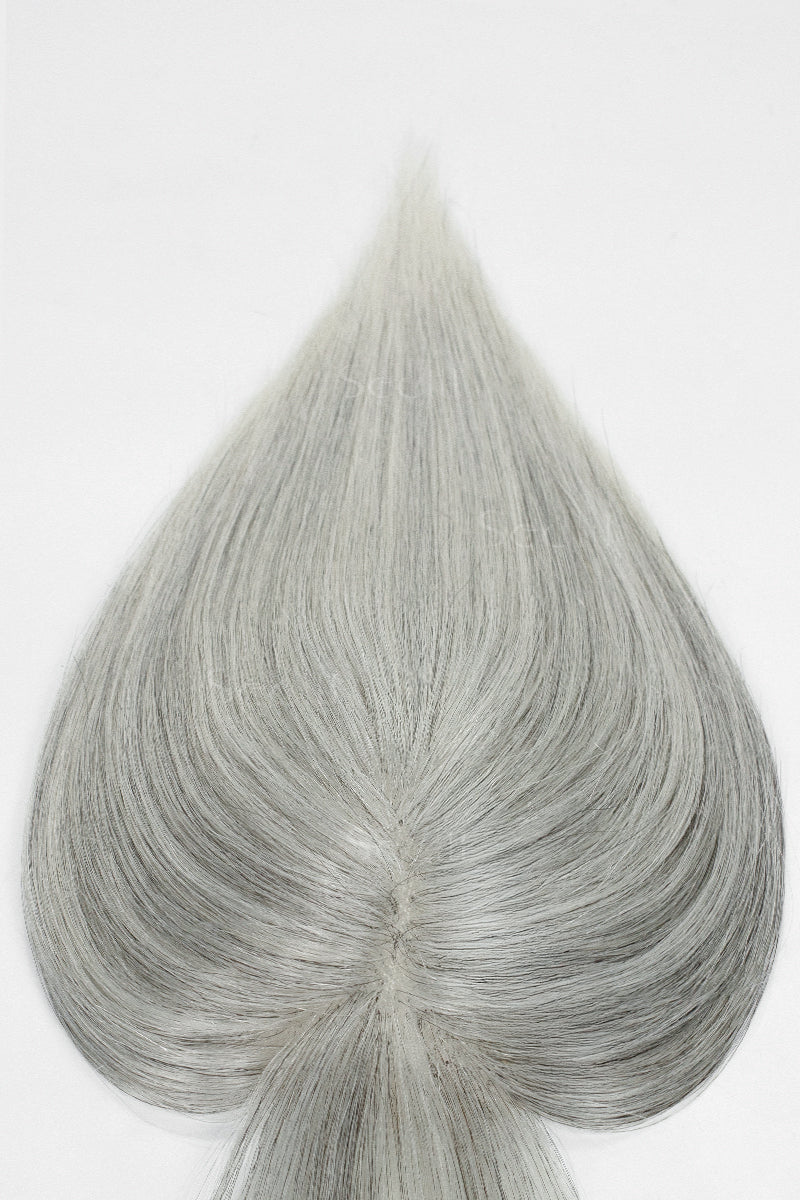 Light Grey hair topper color swatch on a white background