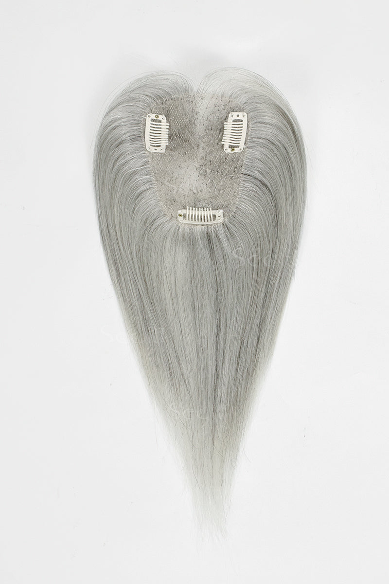 Light Grey hair extension on a white background