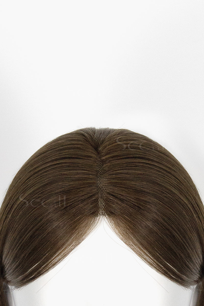 Mona Handmade Human Hair Topper Chocolate Brown