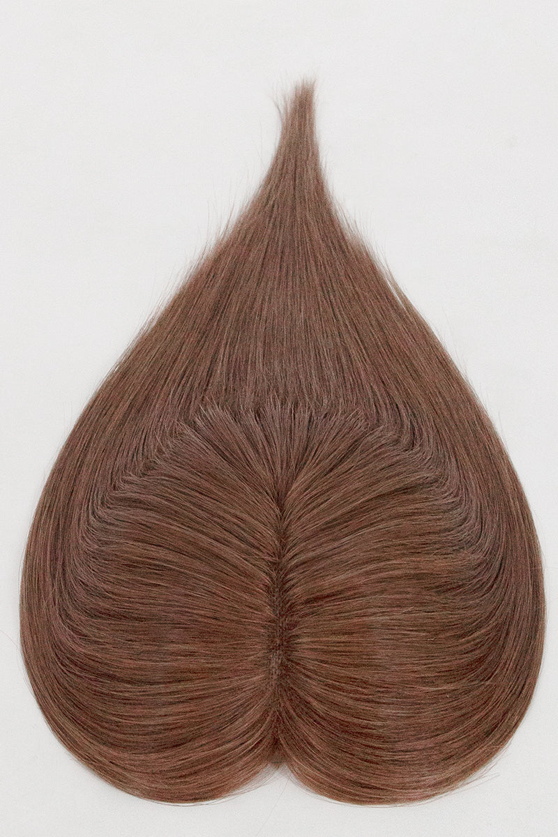 Mona Human Hair Topper Dark Auburn Brown