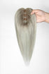 Mona Human Hair Topper Sliver Grey with Dark Brown Root