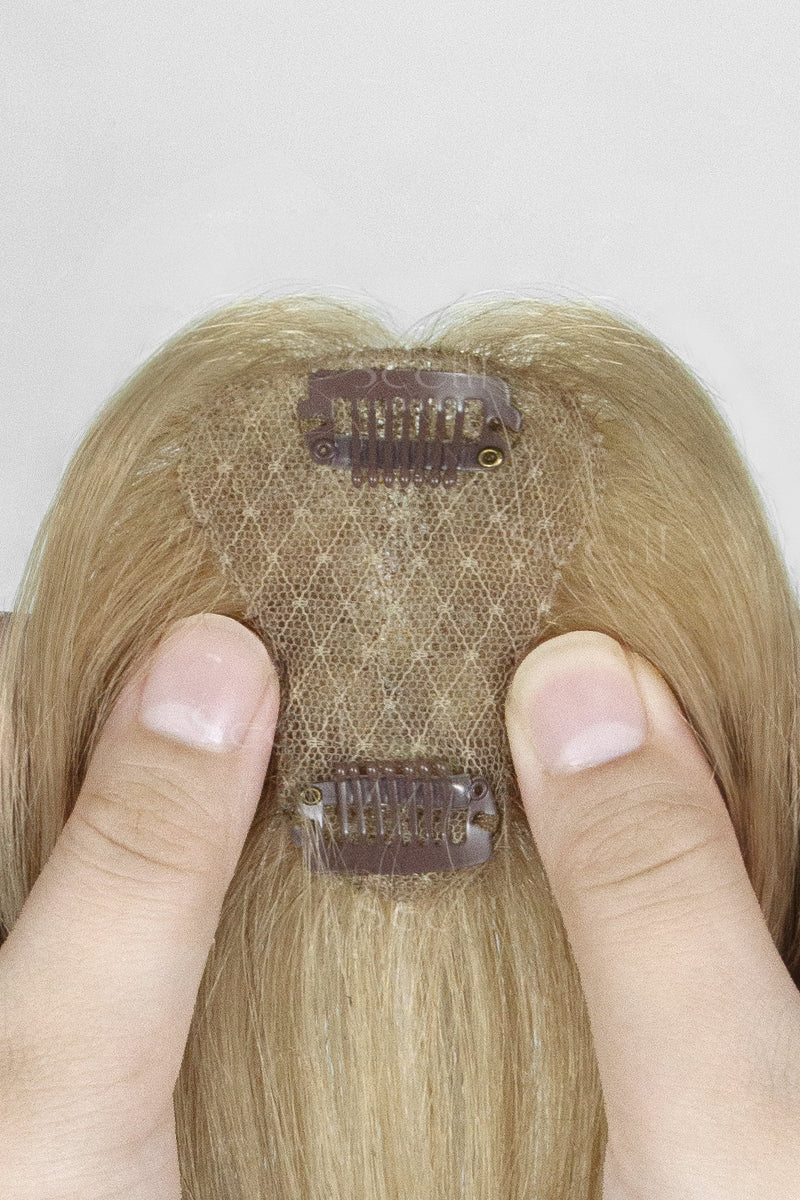 Magic Pixie Topper with Bangs Dark Blonde with Light Blonde