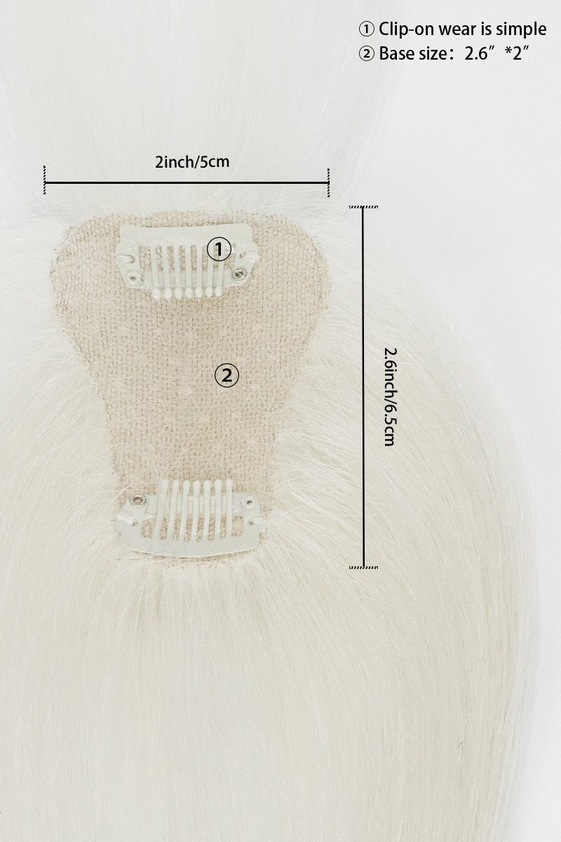 Measurement chart of a Magic Pixie Topper with Bangs