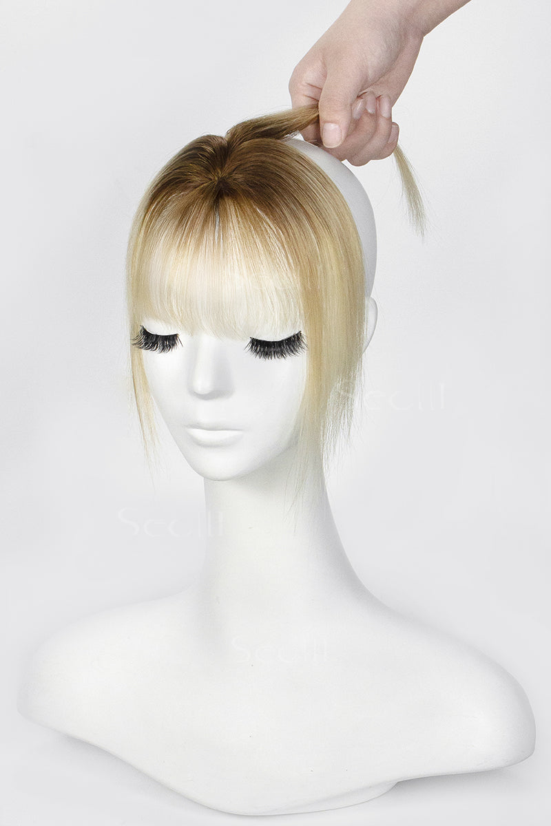 Magic Pixie Topper with Bangs Light Blonde with Highlights