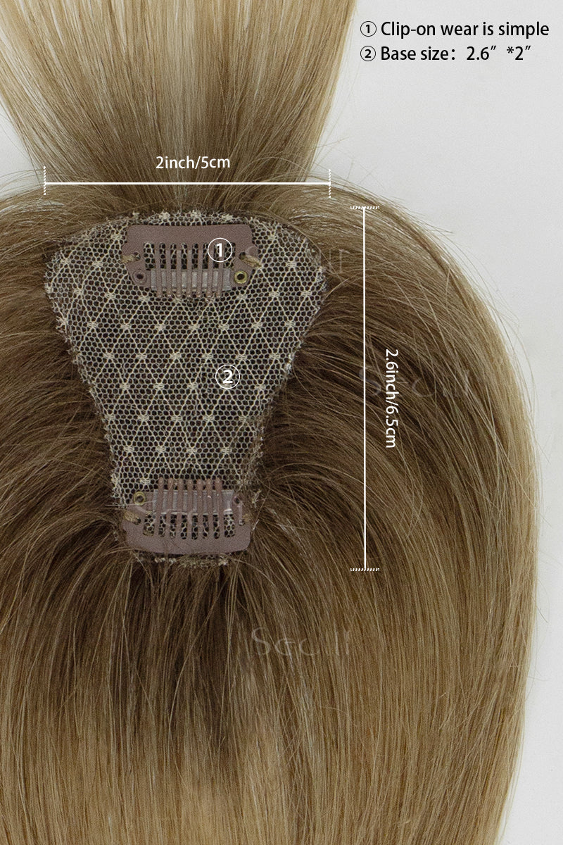 Magic Pixie Topper with Bangs Medium Brown Dark Blonde