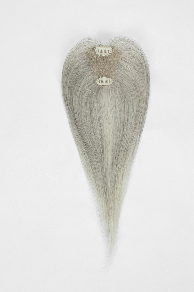 Gray hair extension on a white background