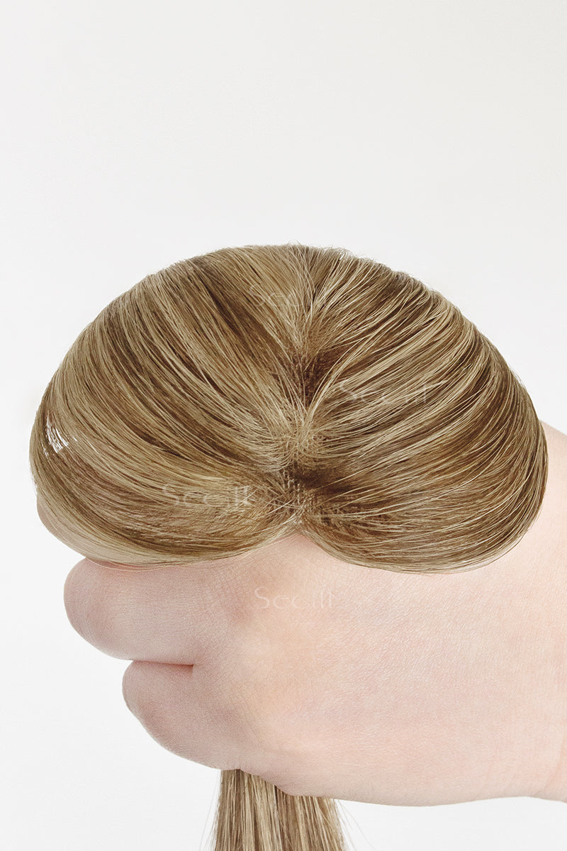 Magic Pixie Hair Topper Medium Brown with Warm Highlights