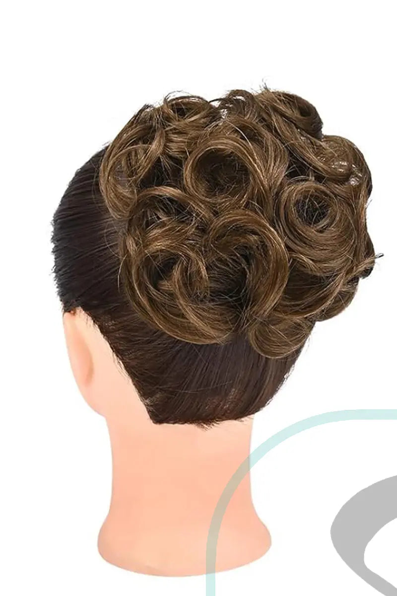 إكسسوار شعر كعكة فوضوية متوسطة البني