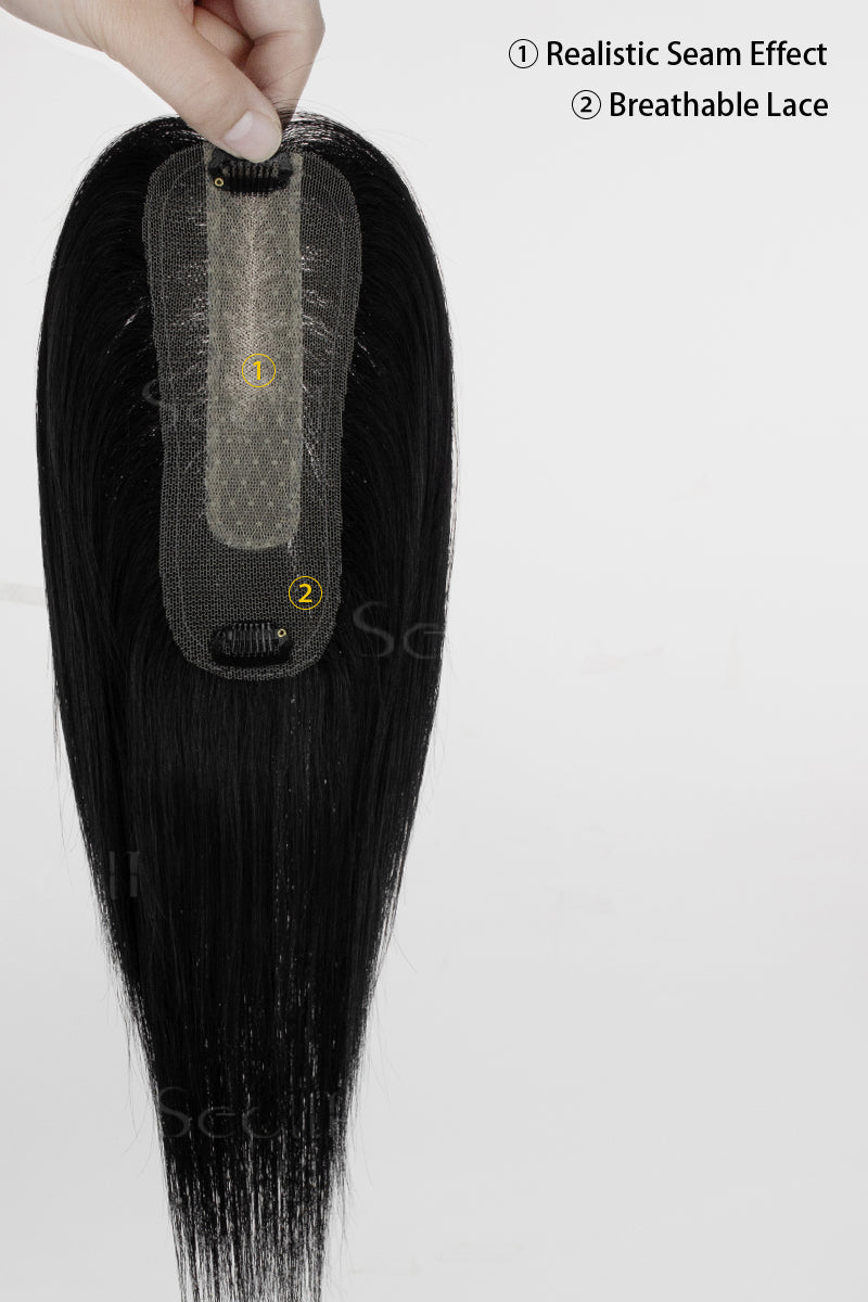 Hera Human Hair Topper Dark Black