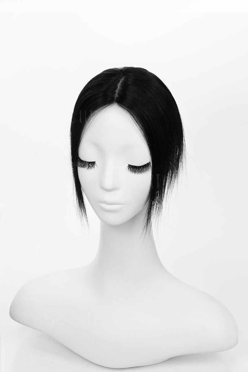Hera Human Hair Topper Dark Black