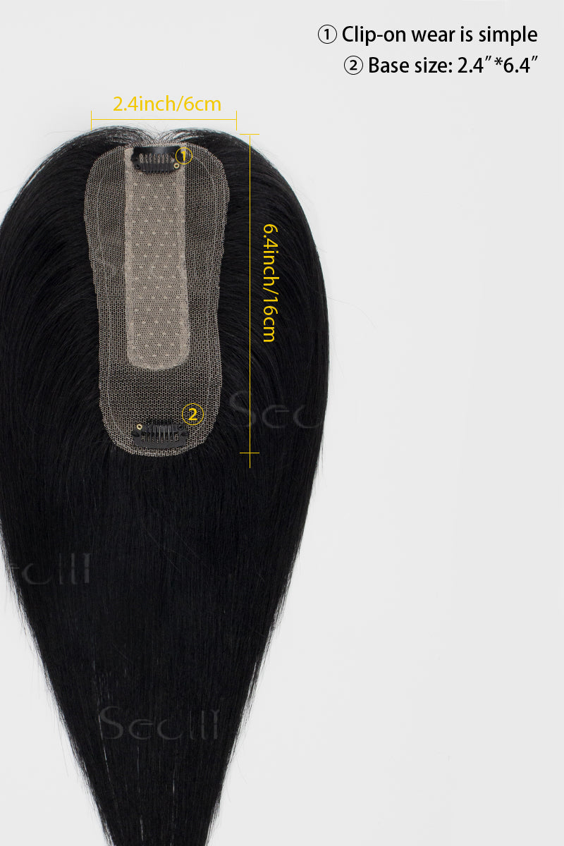 Hera Human Hair Topper Dark Black