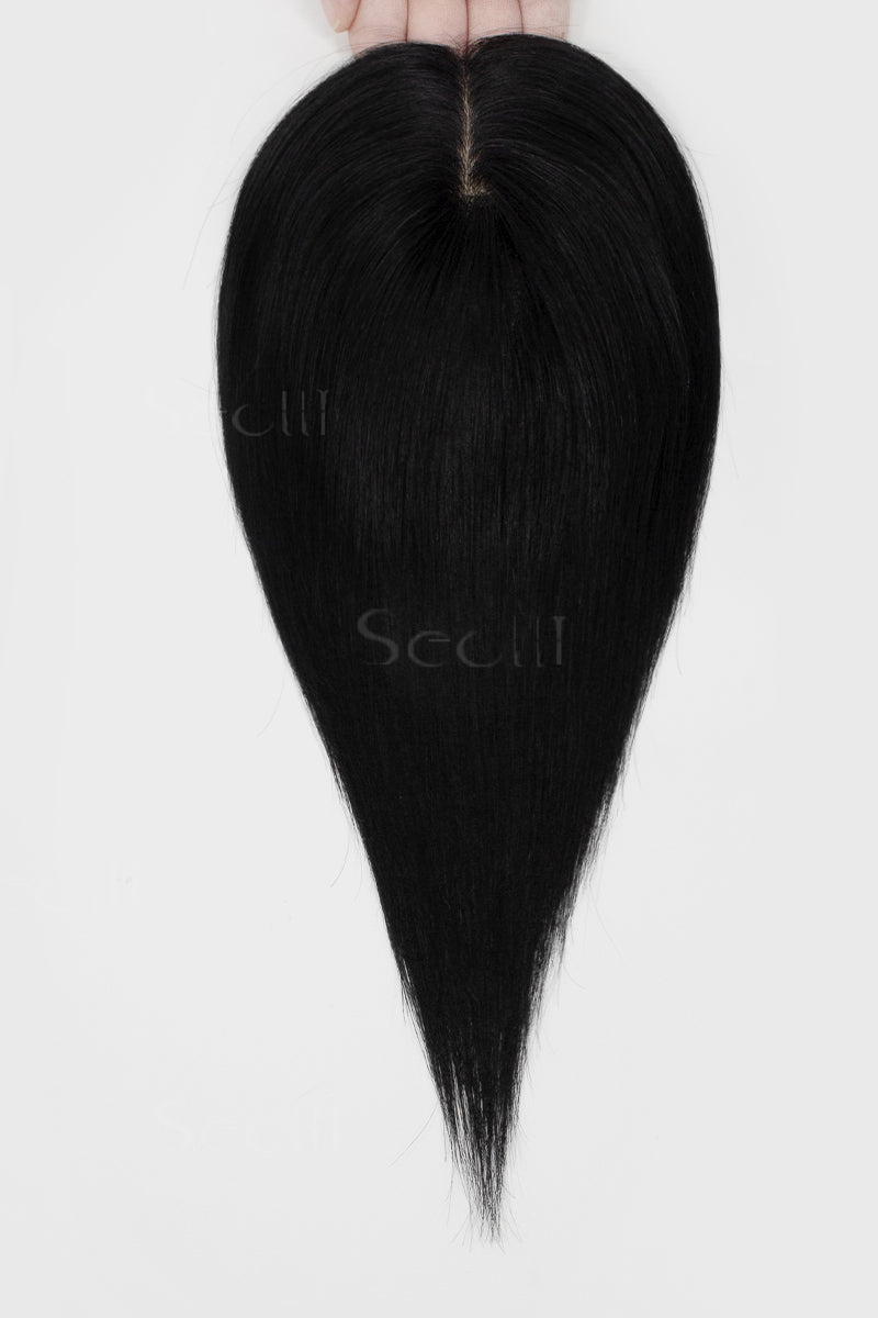 Hera Human Hair Topper Dark Black