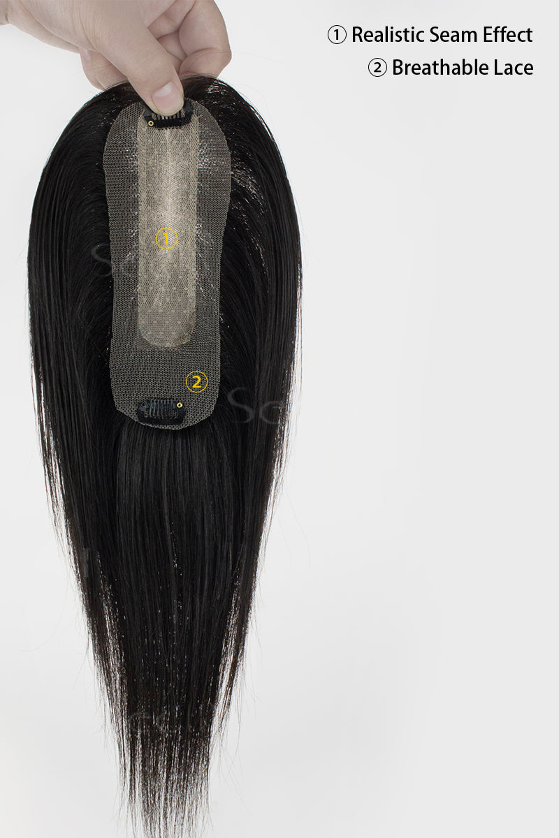 Hera Human Hair Topper Natural Black