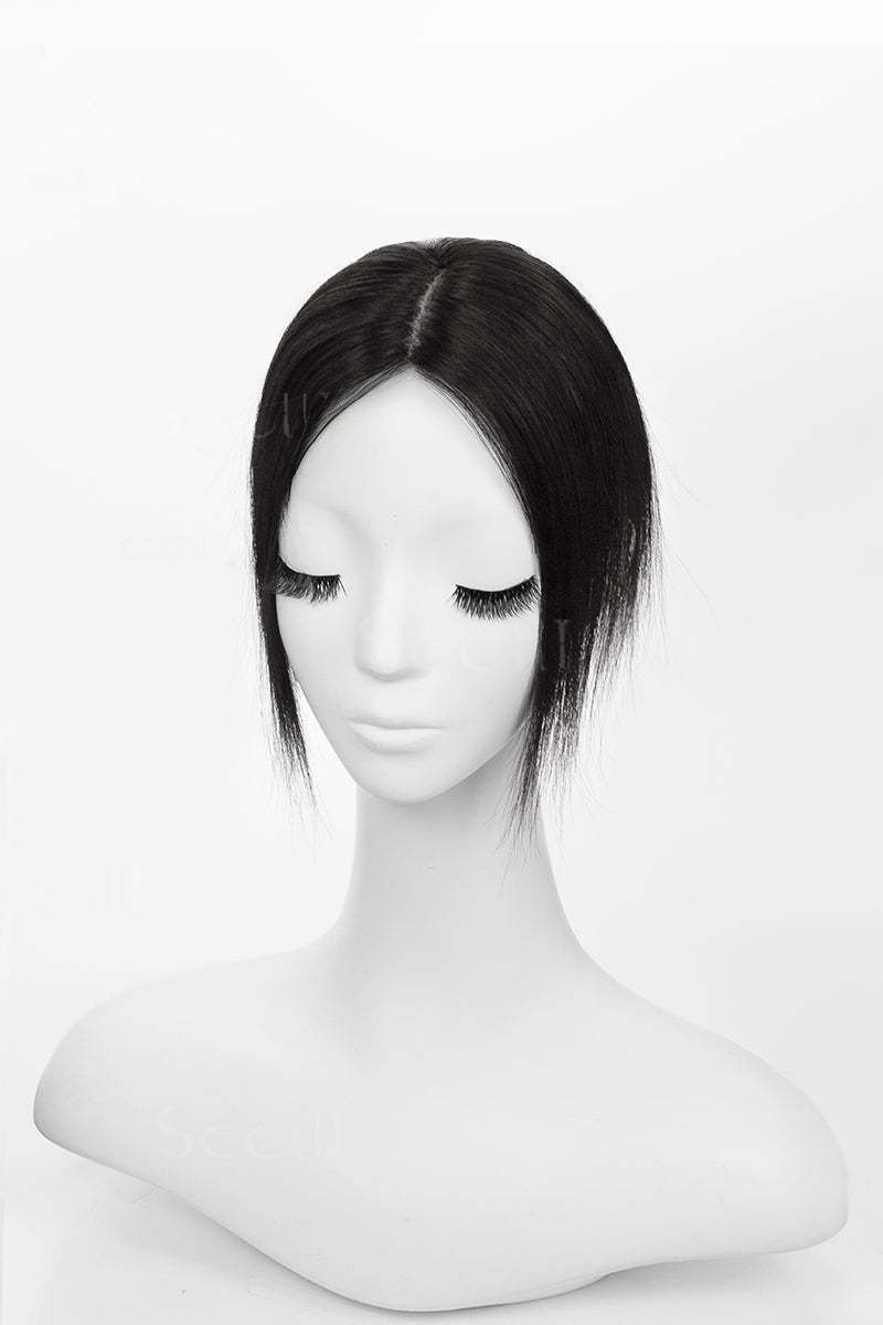 Hera Human Hair Topper Natural Black