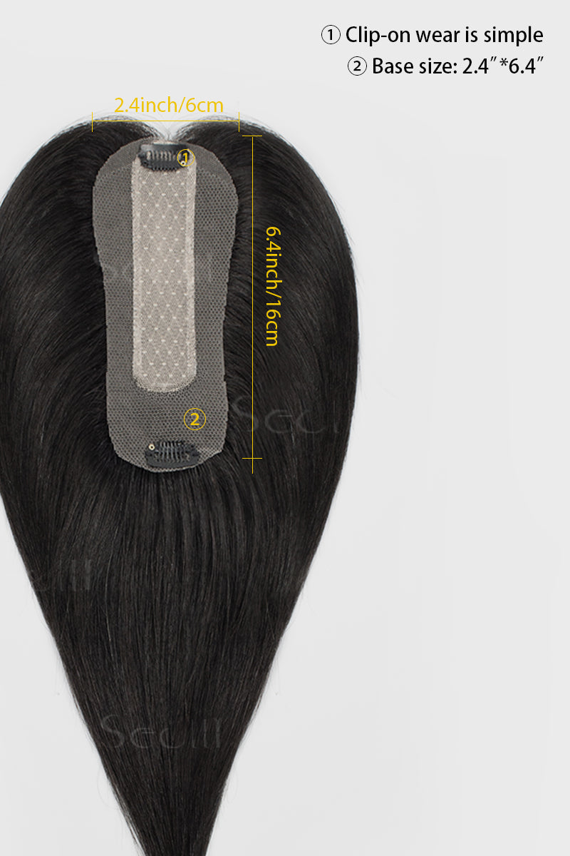 Hera Human Hair Topper Natural Black