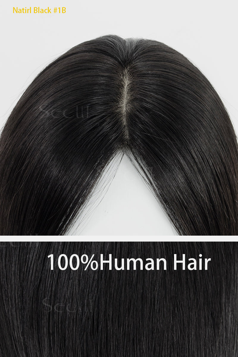 Hera Human Hair Topper Natural Black