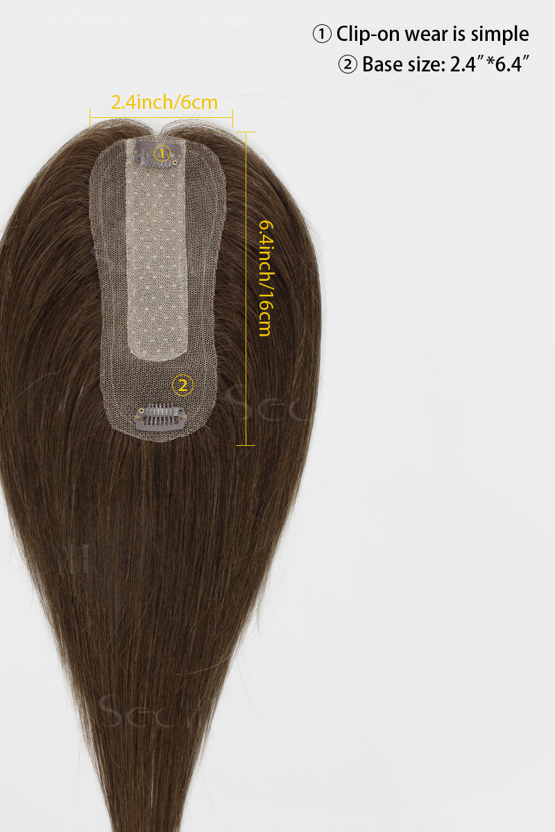 Hera Human Hair Topper Medium Brown