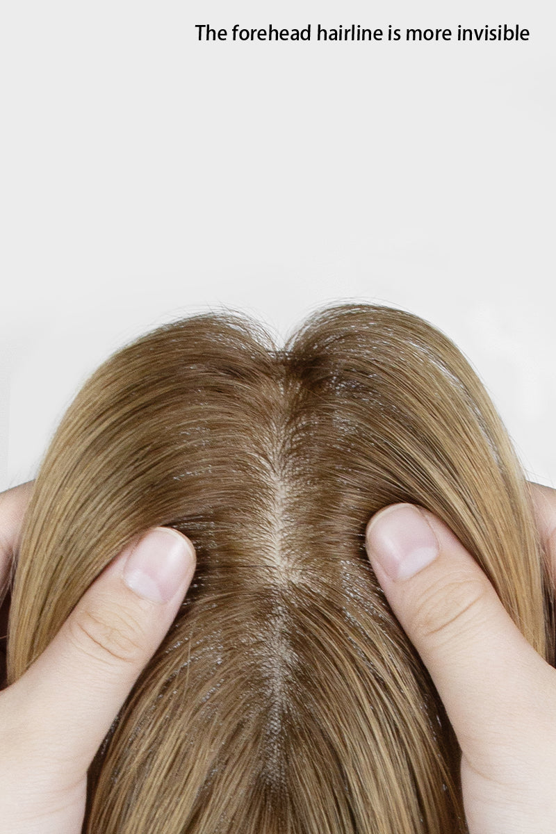 Hera Human Hair Topper Medium Brown Dark Blonde