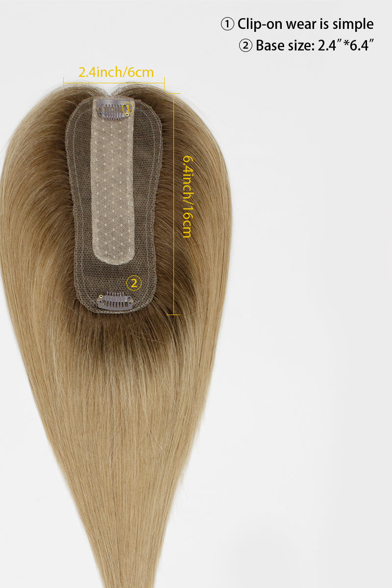 Hera Human Hair Topper Medium Brown Dark Blonde