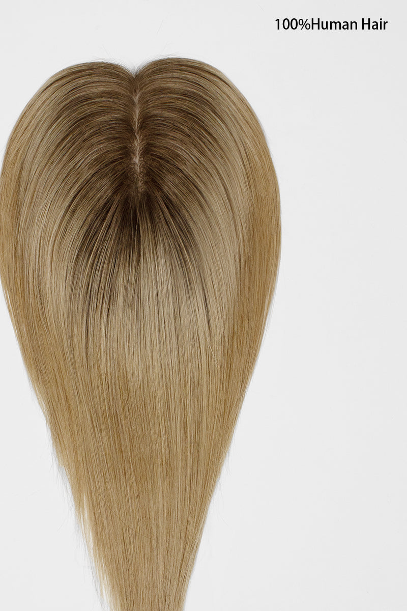 Hera Human Hair Topper Medium Brown Dark Blonde