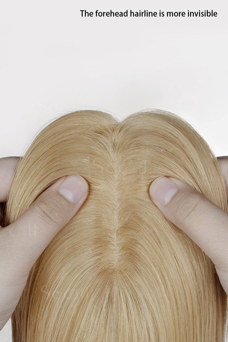 Hera Human Hair Topper Dark Blonde with Light Blonde